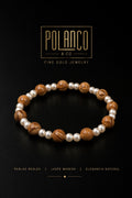 Pulsera Perla Natural y Wood Jasper