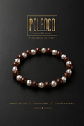 Pulsera Perla Natural y Puedra Caoba
