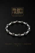 Pulsera Perla Natural y Larvikita